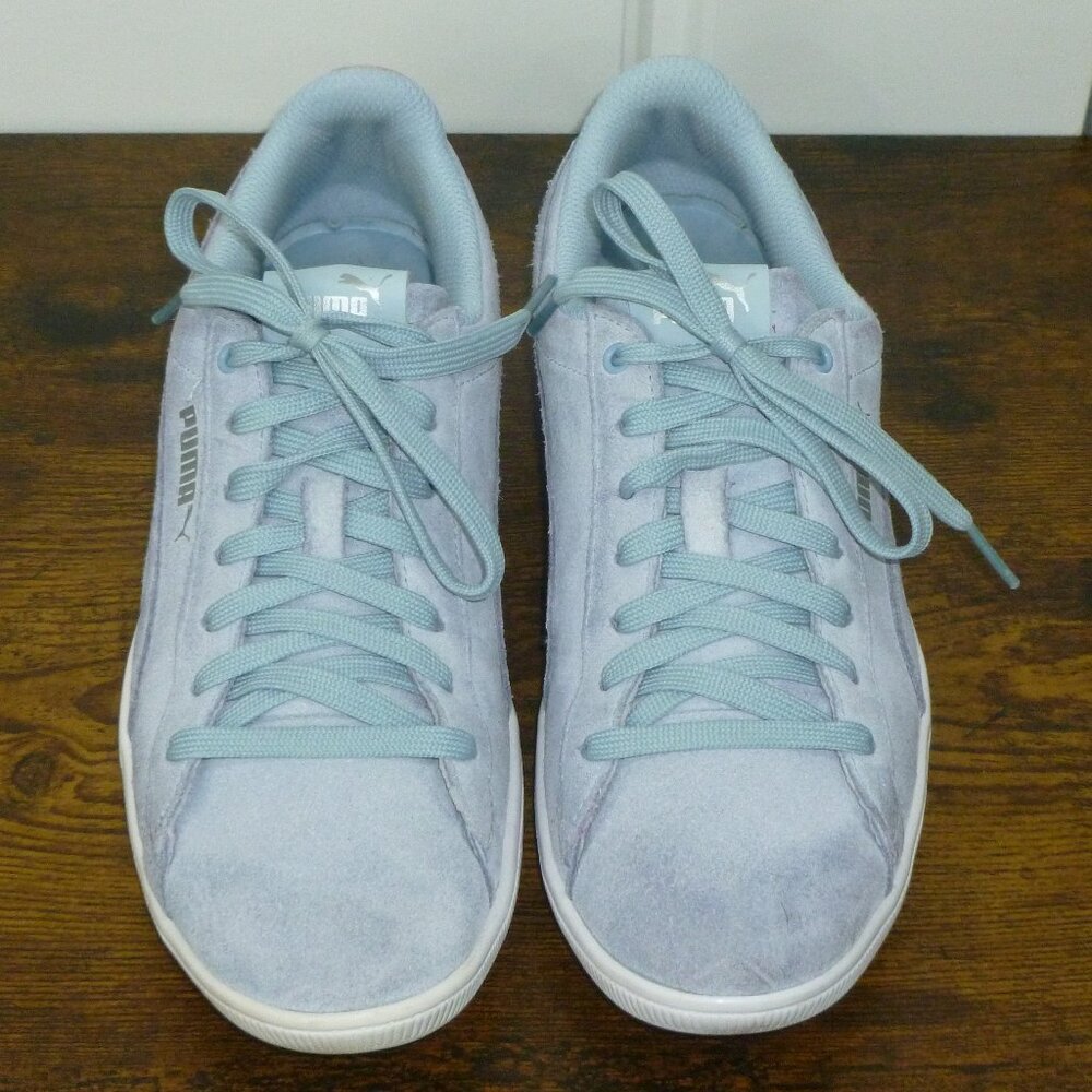 Puma Vikky v2 Suede Sneakers in Light Blue Suede